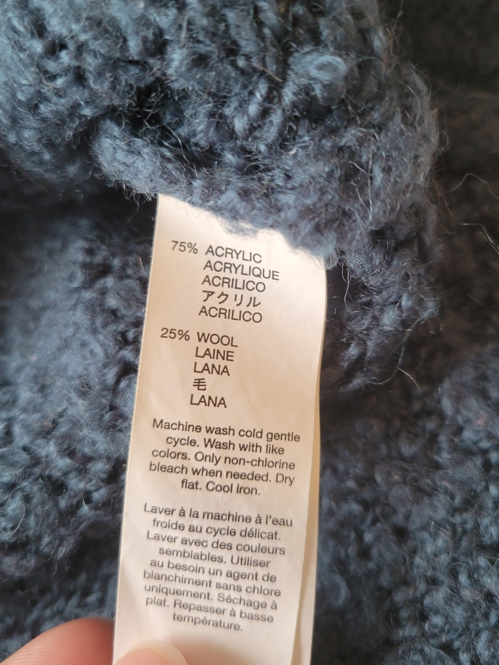 GAP Cozy Teal Blue Fuzzy Sweater - Picture 3 of 4